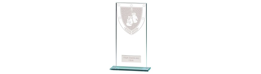MILLENIUM BOXING GLASS TROPHY - 6 SIZES - 8CM - 18CM